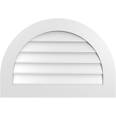 Ekena Millwork Round Top Surface Mount PVC Gable Vent: Non-Functional, w/ 3-1/2"W x 1"P Standard Frame, 32"W x 22"H GVPRT32X2201SN
